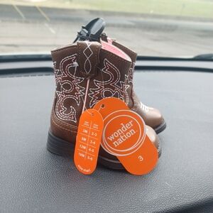 Wonder Nation Brown Cowboy Boots Infants Sz 3